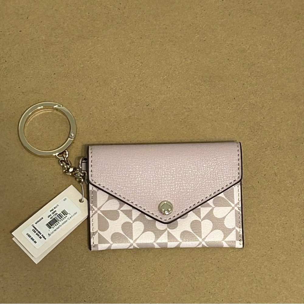 Kate Spade Pink Key and Card Holder with Metallic Finish
